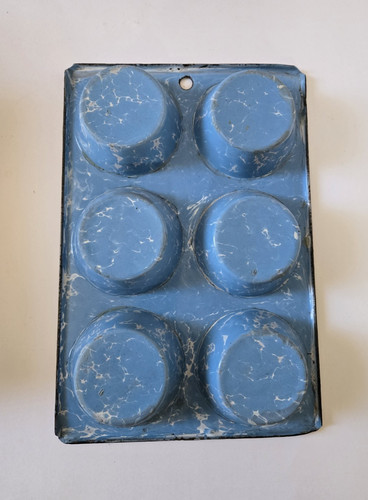Antique blue white swirl - white,